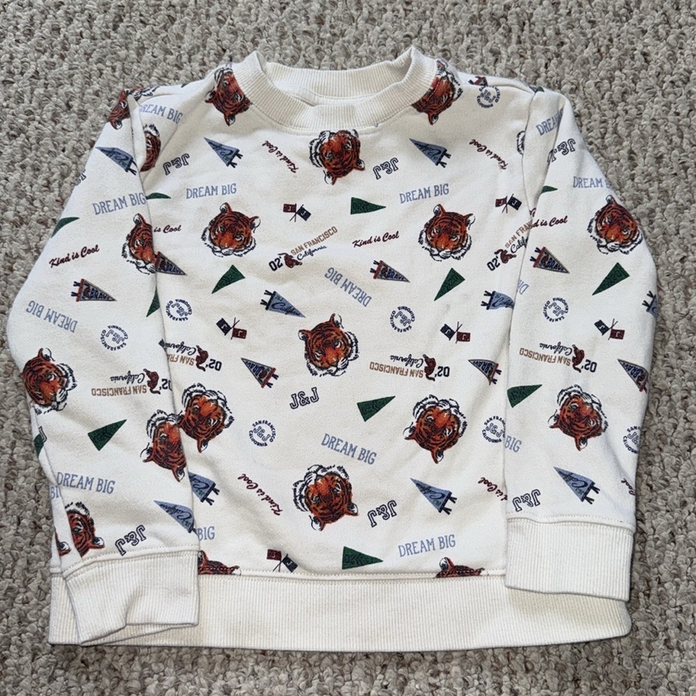 Janie and Jack Cream Crewneck Sweater size 5